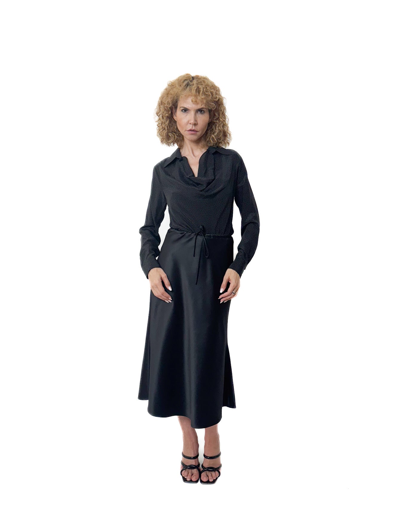 Fustă Midi din Taftă Elastică Premium pe Bie - idyllicstore