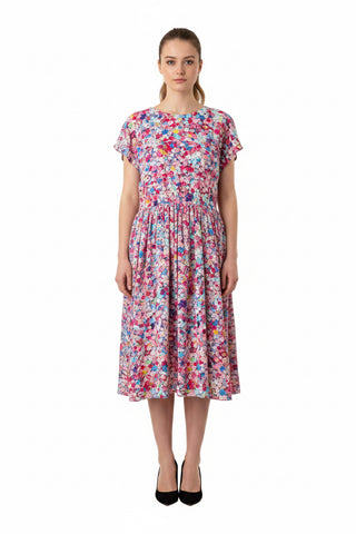 Rochie Reversibilă din 100% Viscoză cu Față Dublă și Cordon - Idyllic