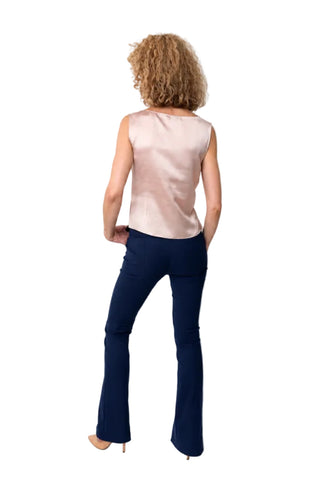 Top Elegant din Satin cu Decolteu Drapat și Șlițuri Laterale - idyllicstore