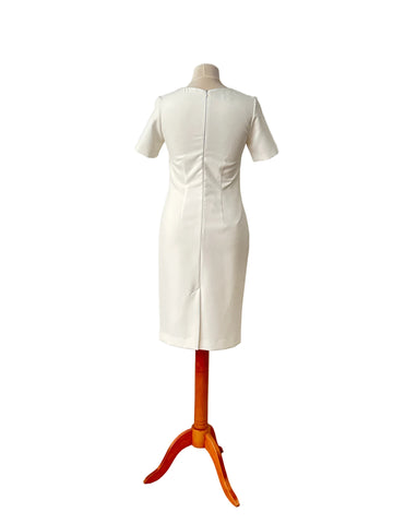Rochie Conică Midi din Crep cu Mâneci Scurte - Idyllic