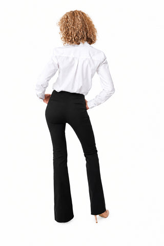 Pantaloni Cambrați din Bumbac cu Șliț Frontal și Croială Ușor Evazată - idyllicstore
