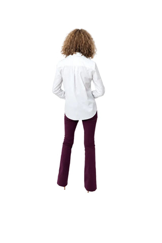 Pantaloni Cambrați din Bumbac cu Șliț Frontal și Croială Ușor Evazată - idyllicstore