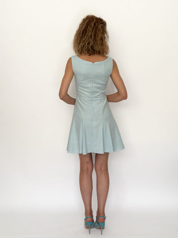 Rochie din In 100% Fără Mâneci cu Croială Geometrică