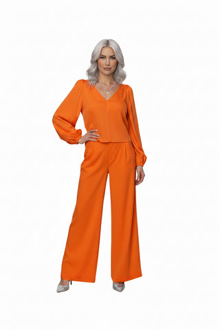 Pantaloni Palazzo din In 100% cu Talie Înaltă