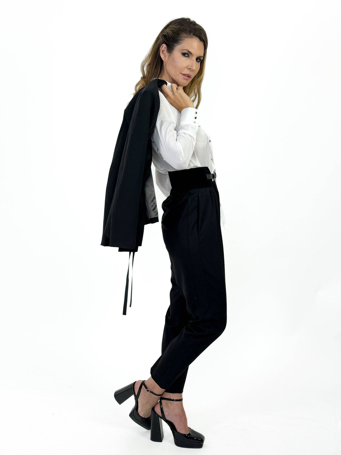 Blazer din stofa cu peplum - idyllicstore