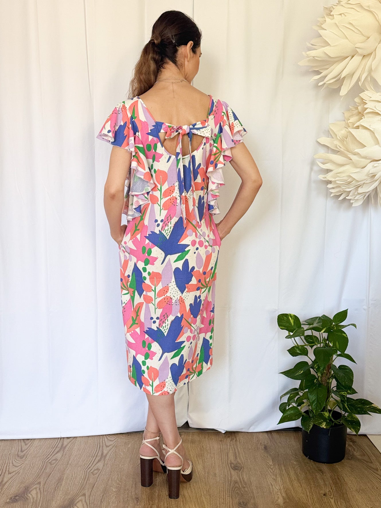 Rochie lejera din in imprimat - idyllicstore