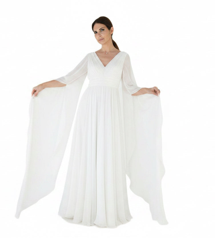 Rochie din voal cu maneci foarte lungi - idyllicstore