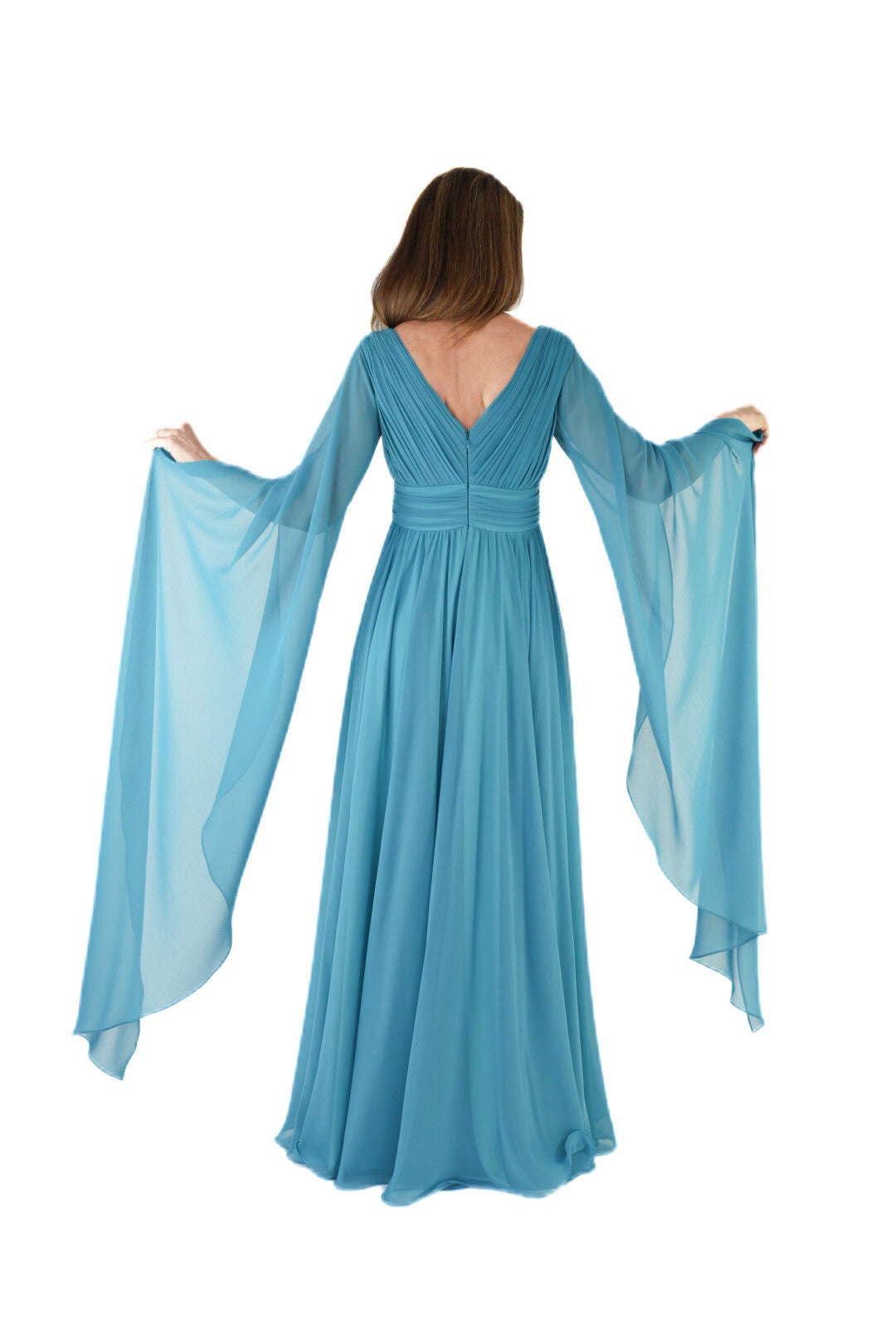 Rochie din voal cu maneci foarte lungi - idyllicstore