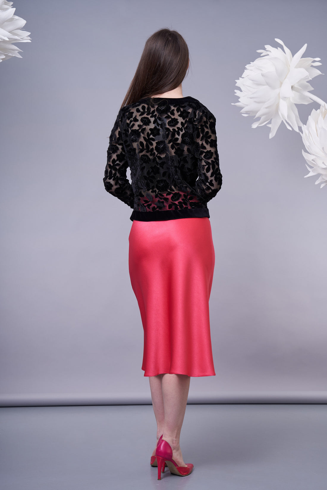 Fustă midi pe bie din tafta - idyllicstore