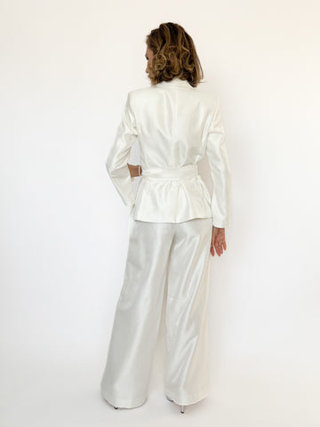 Blazer cambrat din viscoză peliculizată cu mâneci transformabile