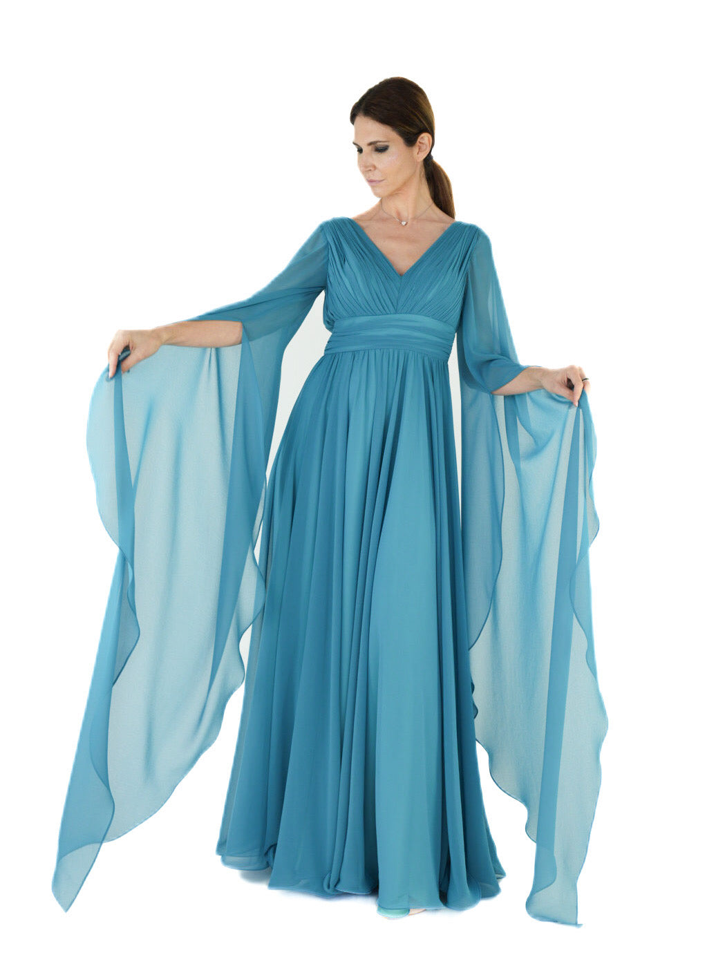 Rochie din voal cu maneci foarte lungi - idyllicstore