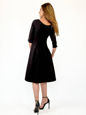 Rochie cu pliuri si decolteu barcuta 2 - idyllicstore