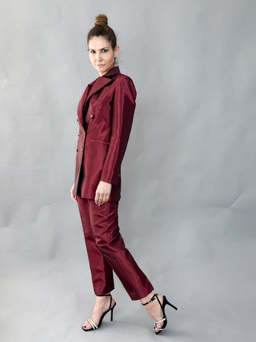 Blazer din tafta fina la doua randuri de nasturi - idyllicstore