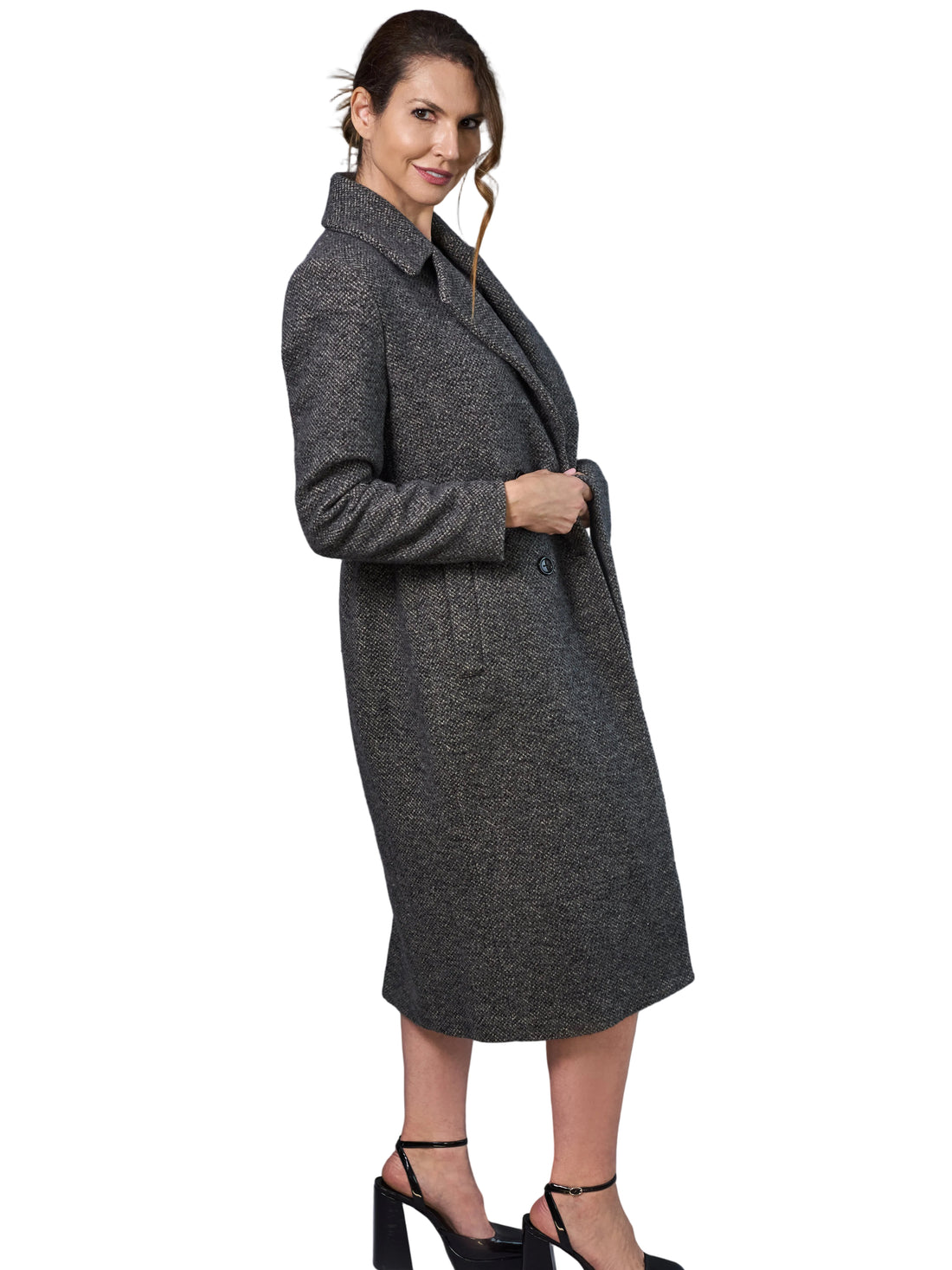 Palton lana moale cu revere mari și cordon detașabil 2 - idyllicstore