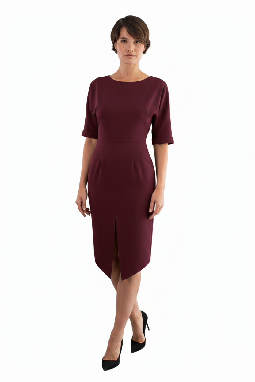 Rochie Elegantă Ghiocel din Stofă Subțire cu Șlit în Față - idyllicstore