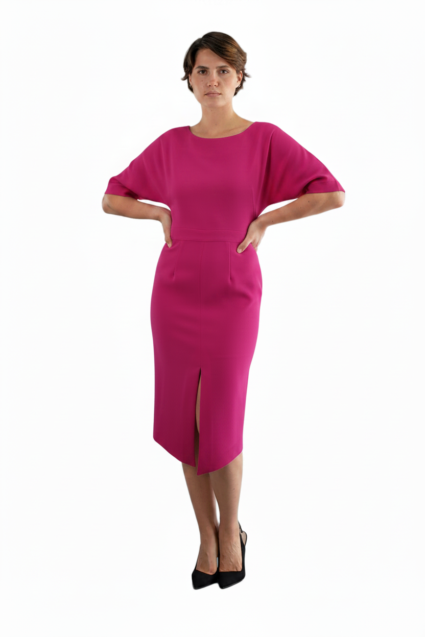 Rochie Elegantă Ghiocel din Stofă Subțire cu Șlit în Față - idyllicstore