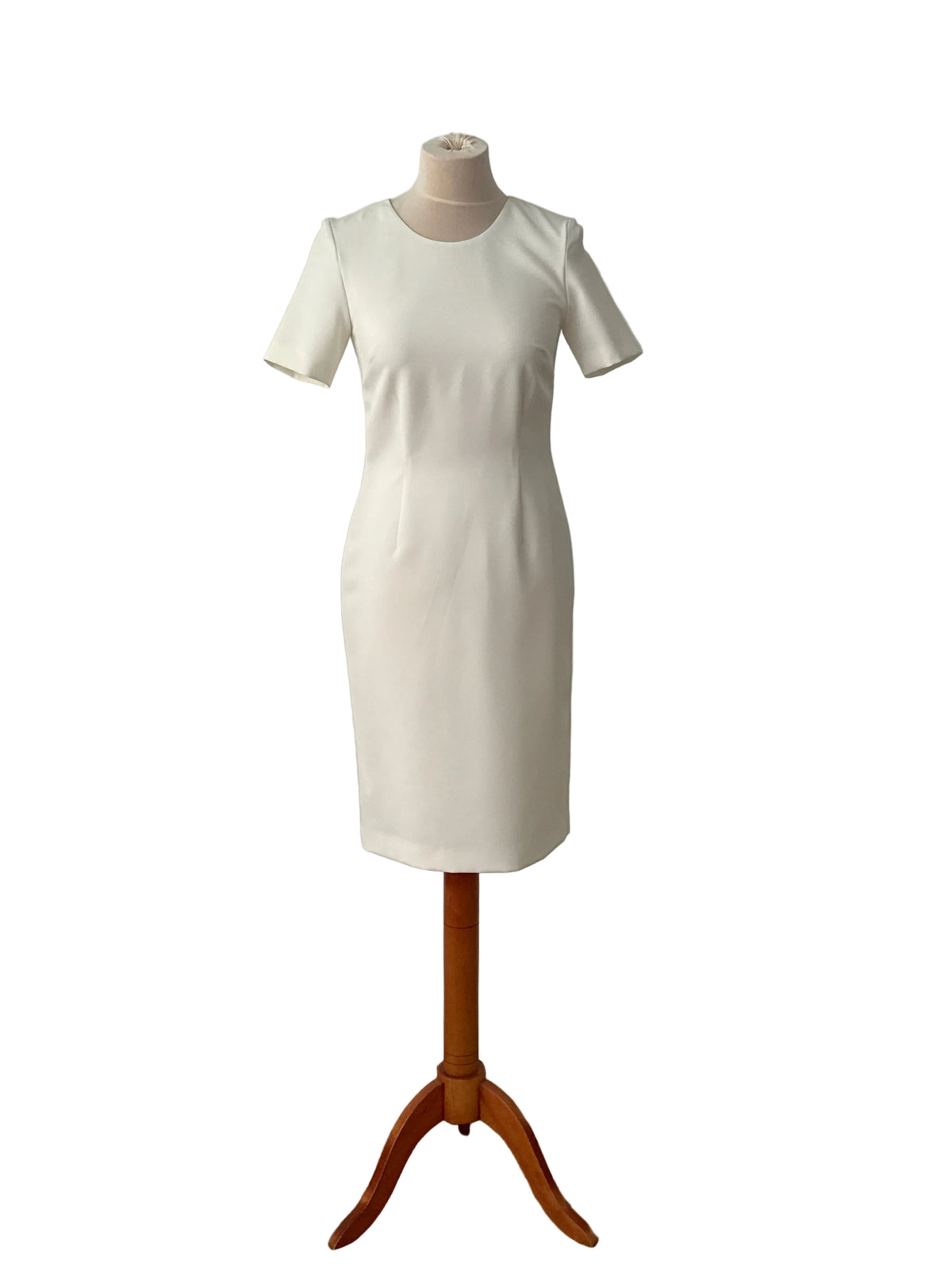 Rochie Conică Midi din Crep cu Mâneci Scurte - Idyllic