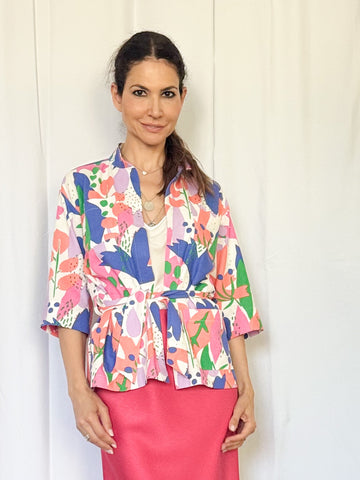 Blazer din in imprimat - idyllicstore