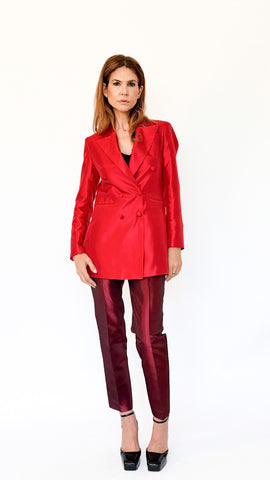 Blazer din tafta fina la doua randuri de nasturi