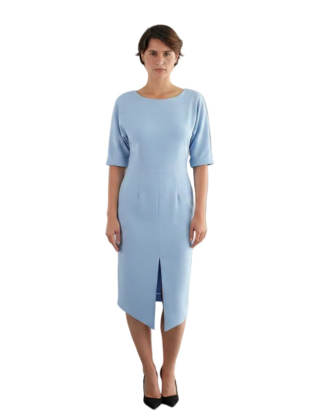 Rochie Elegantă Ghiocel din Stofă Subțire cu Șlit în Față - idyllicstore
