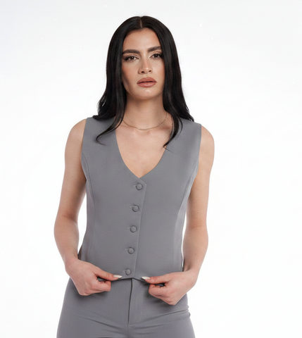 Vesta din stofa cu nasturi 2 - idyllicstore