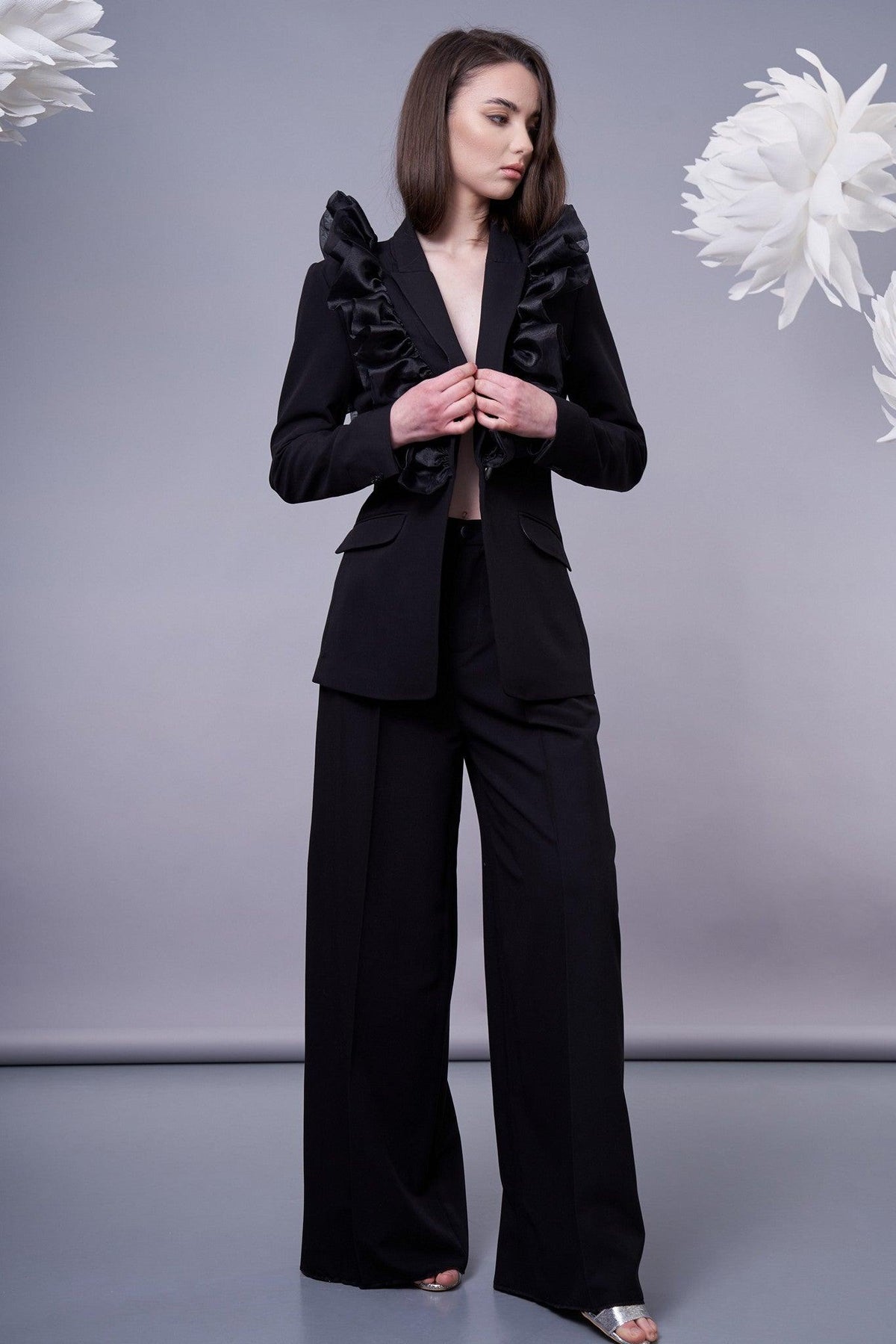 Pantaloni palazzo din stofa 2 - idyllicstore