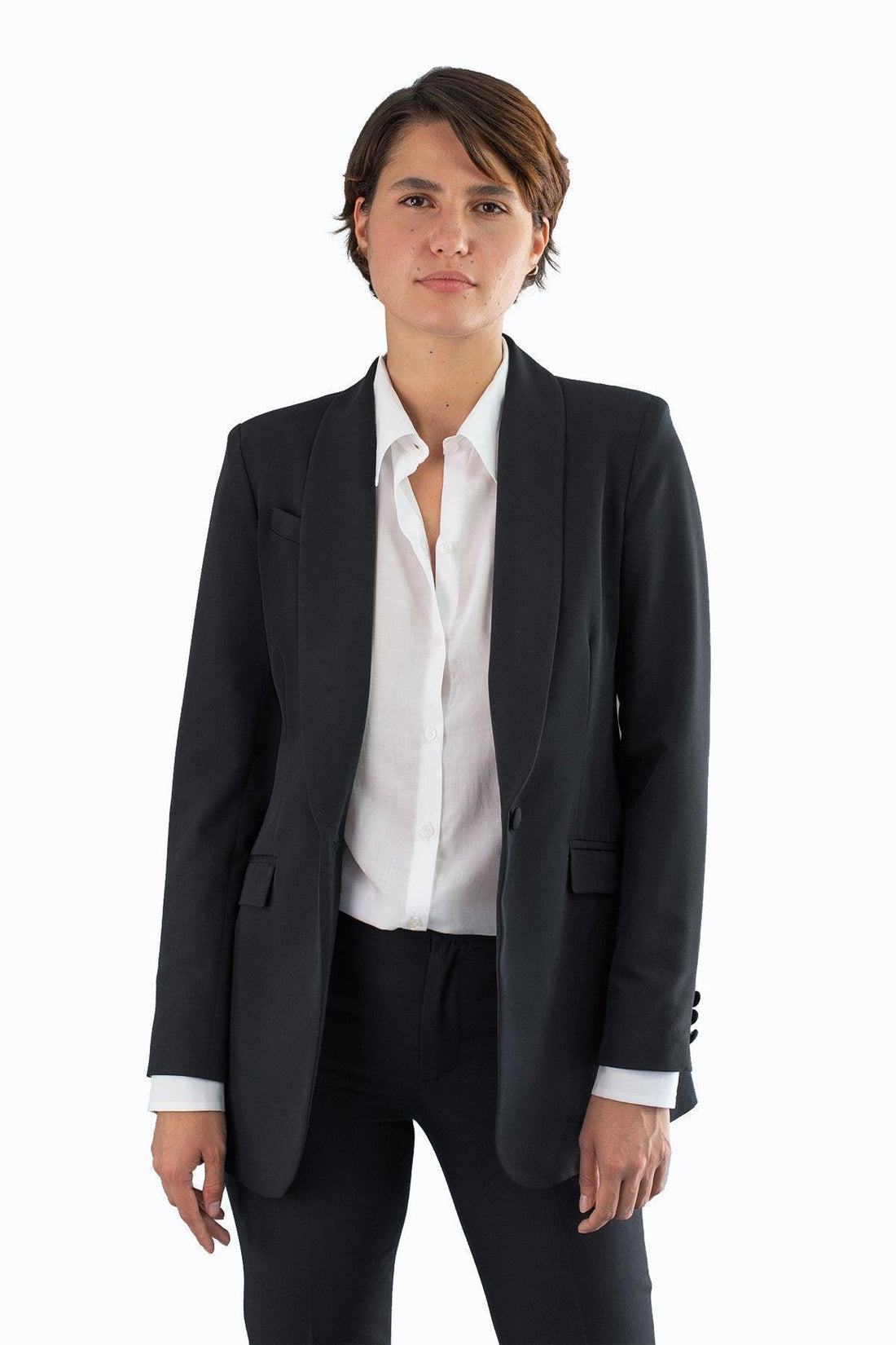 Sacou cu guler sal si inchidere cu un nasture - idyllicstore