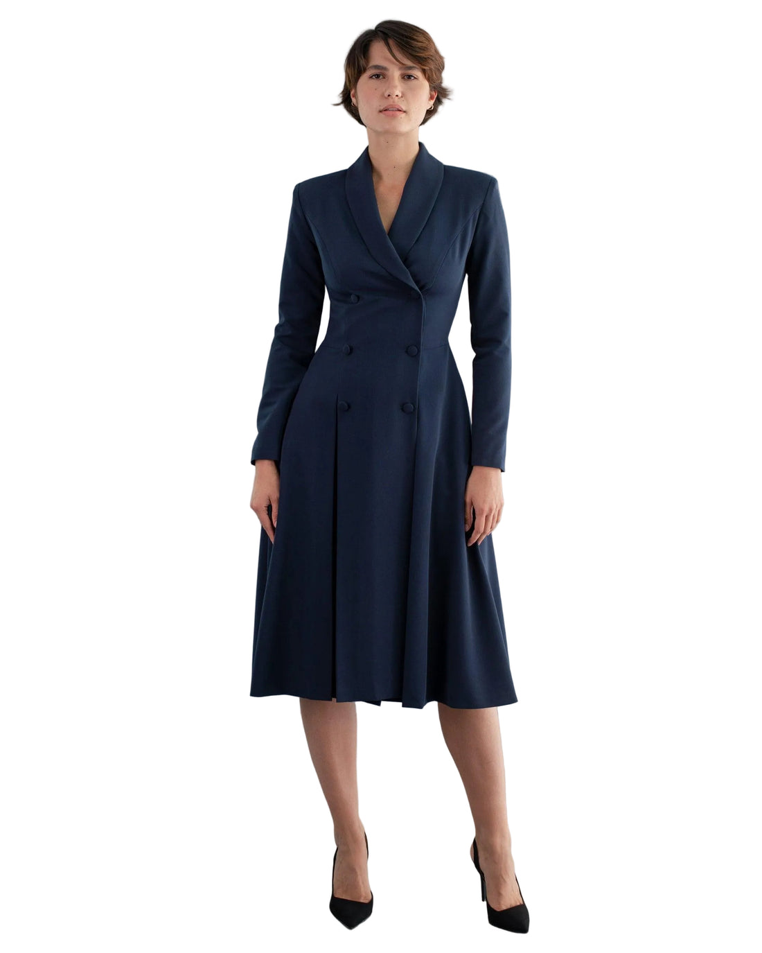Rochie blazer cu pliuri si buzunare laterale 2 - idyllicstore