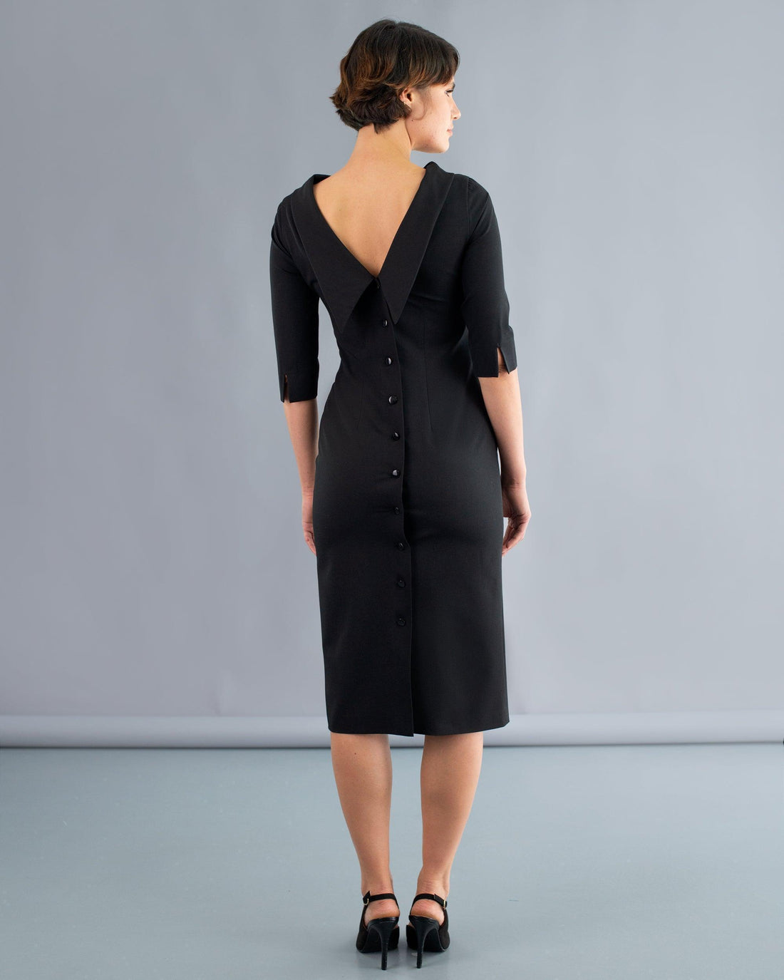 Rochie cu nasturi pe spate din stofa - idyllicstore