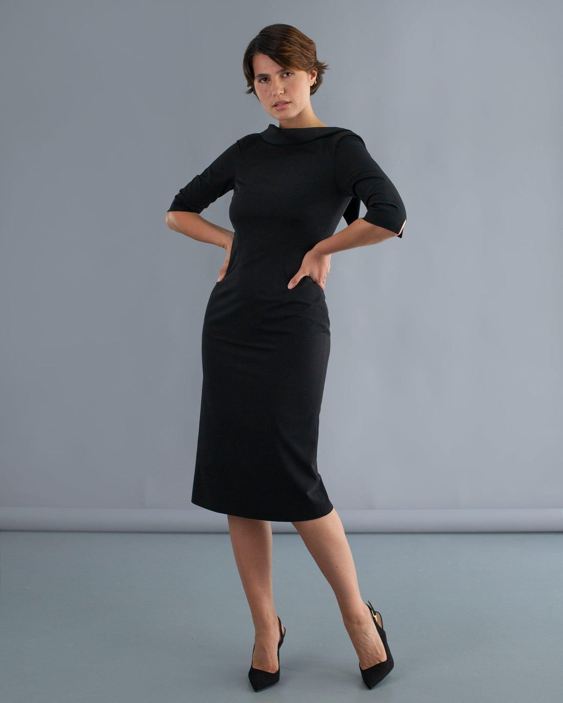 Rochie cu nasturi pe spate din stofa - idyllicstore