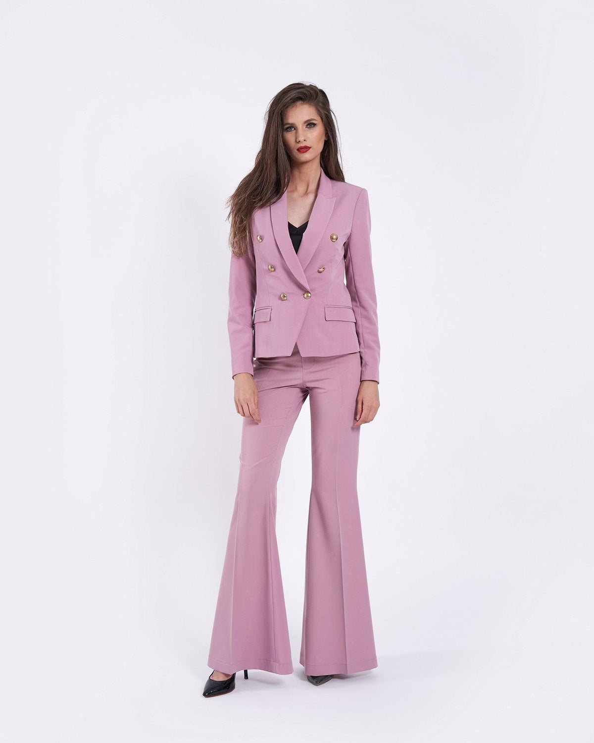 Blazer scurt din stofa cu inchidere la 2 randuri de nasturi 2 - idyllicstore