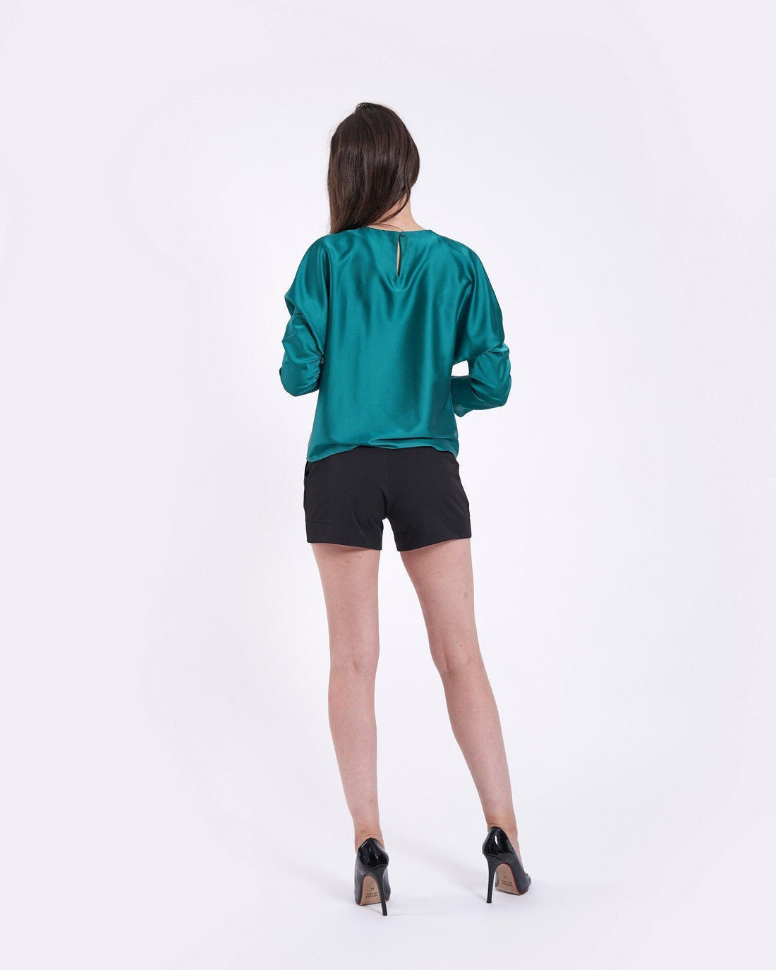 Bluză din mătăsică cu pliuri asimetrice 2 - idyllicstore