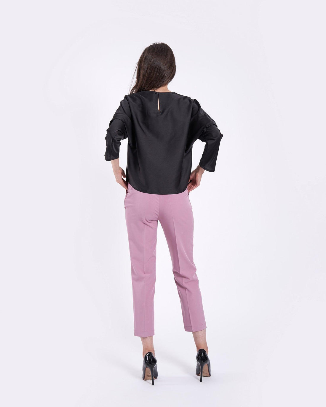 Bluză din mătăsică cu pliuri asimetrice 2 - idyllicstore