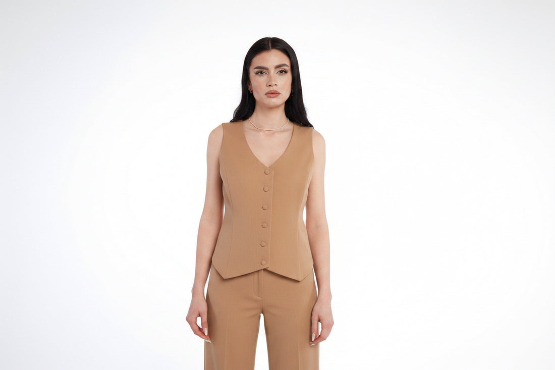Vesta din stofa cu nasturi 2 - idyllicstore