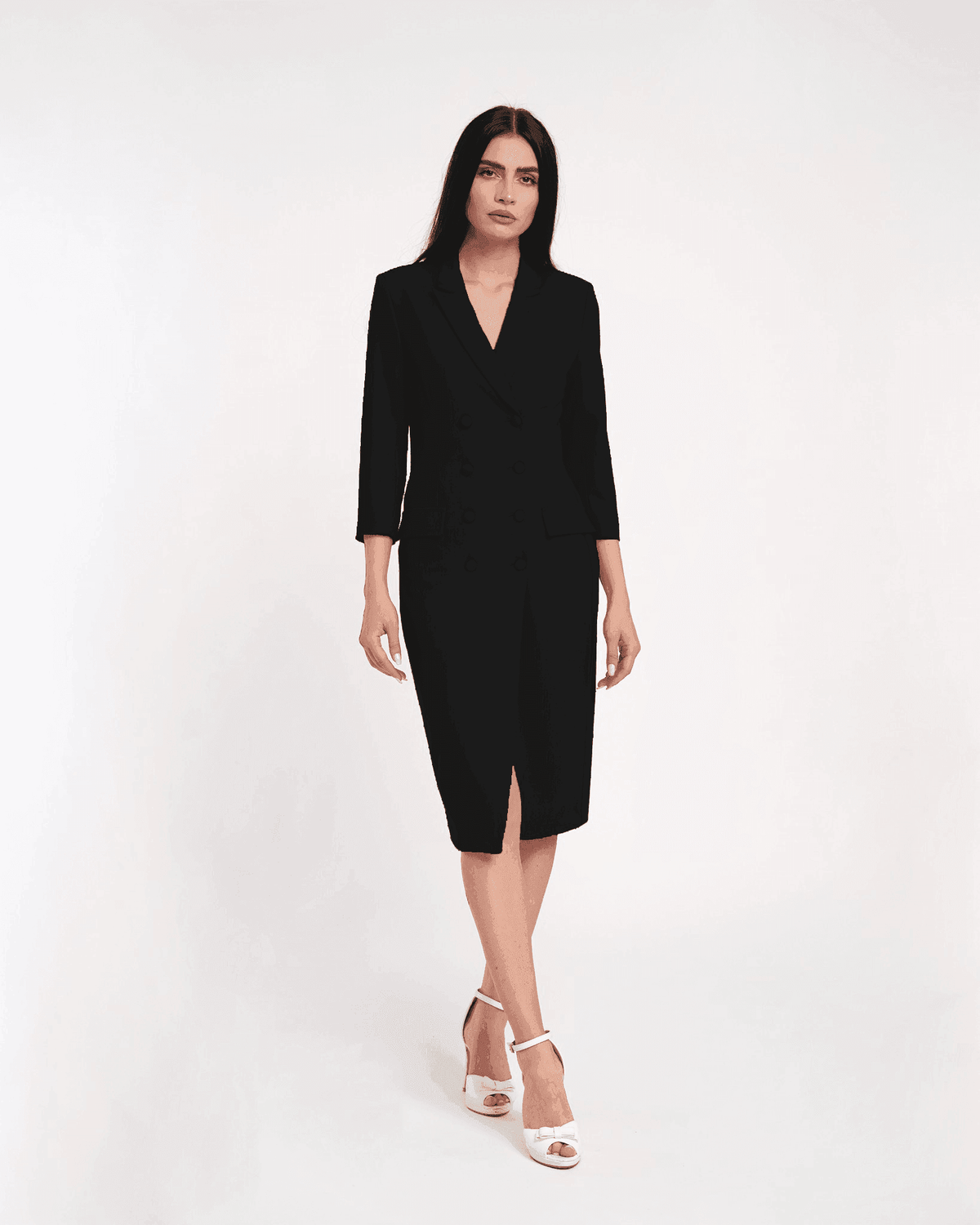 Rochie sacou cu revere si fusta conica 2 - idyllicstore