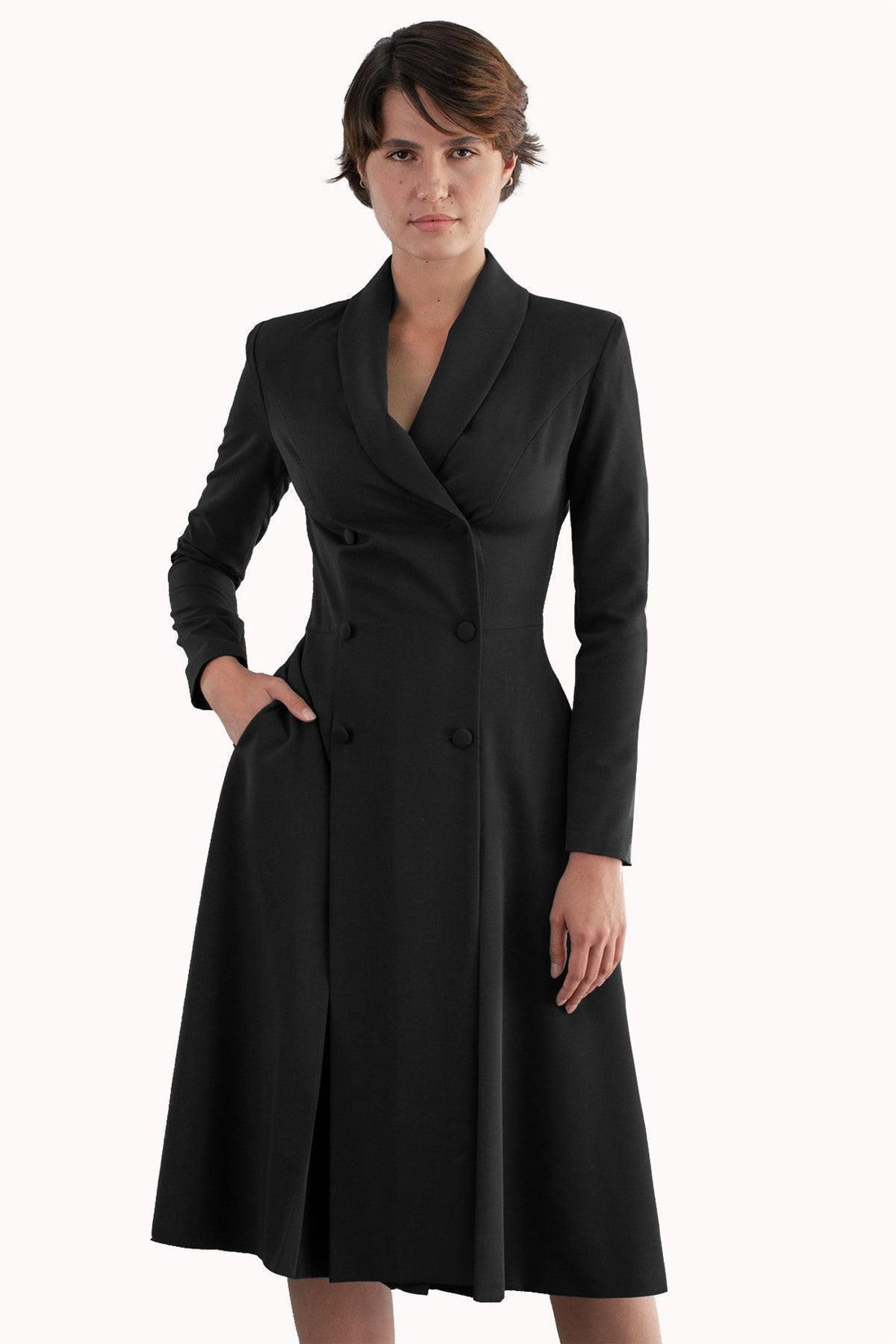 Rochie blazer cu pliuri si buzunare laterale 2 - idyllicstore