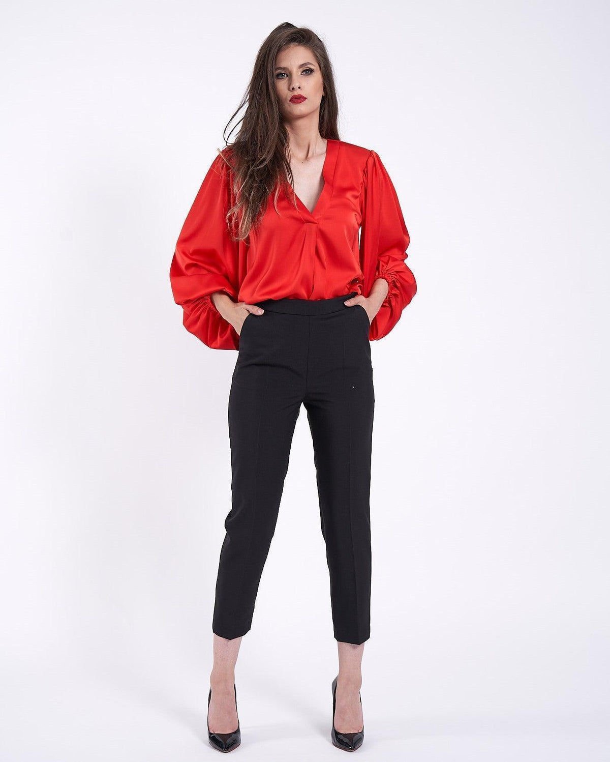Bluza cu maneci ample si decolteu in V 2 - idyllicstore