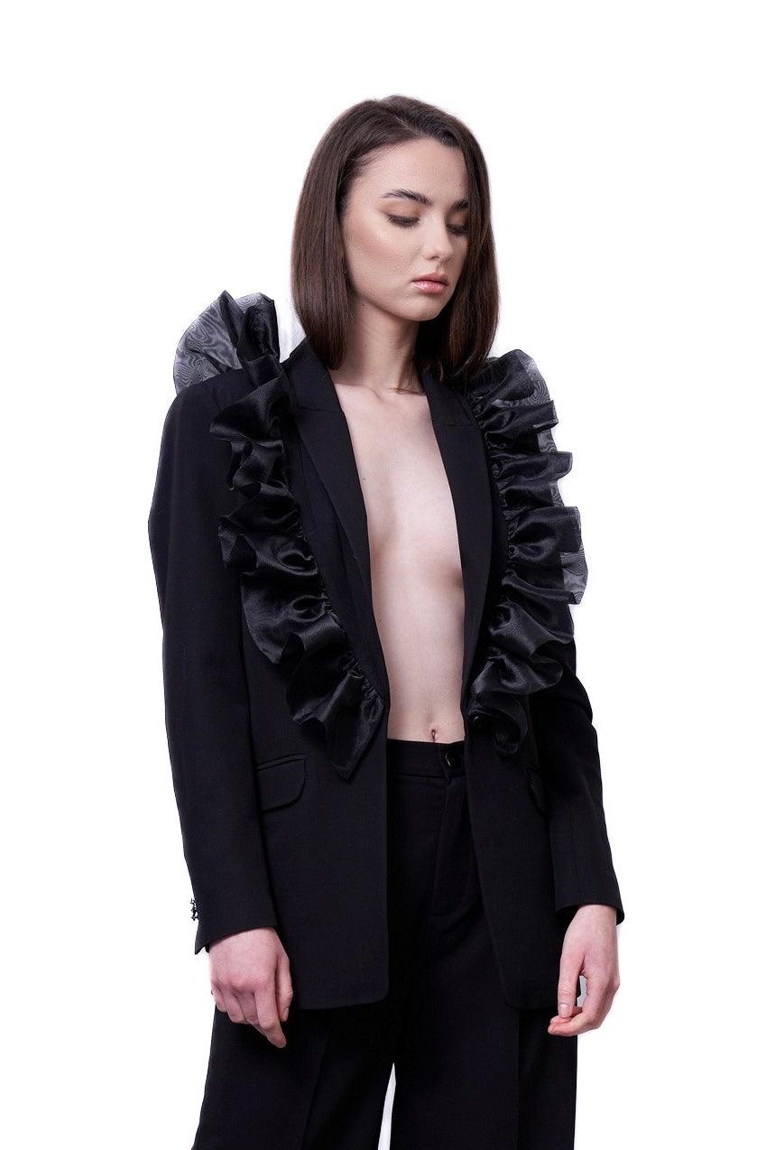 Sacou cu volane din organza si  spatele gol - idyllicstore