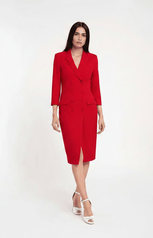 Rochie sacou cu revere si fusta conica 2 - idyllicstore